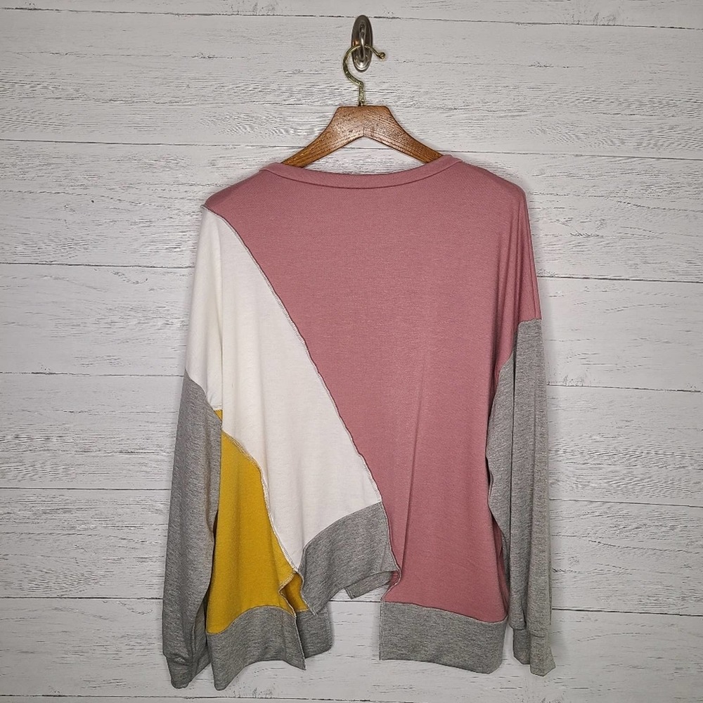 Bibi Multicolored Color Block Oversized Top Sz Xl… - image 2
